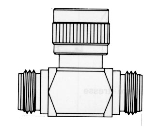 Raccord T fem/fem/m�le